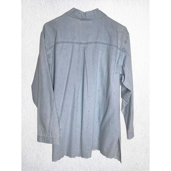 Vintage Womens Medium Demin Shirt Button Up Embroidered Susan Bristol Y2K - Picture 2 of 9